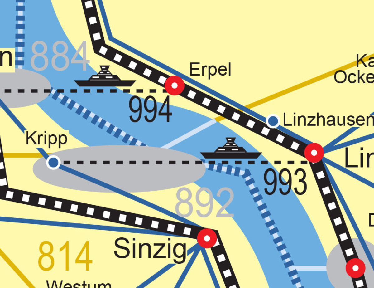 Ausschnitt VRM-Wabenplan Fähre Linz-Kripp