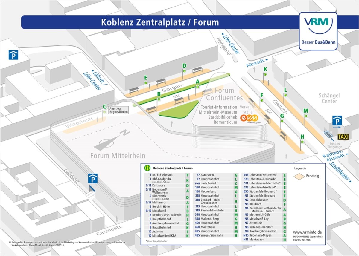 Haltestellenumgebungsplan Koblenz Zentralplatz
