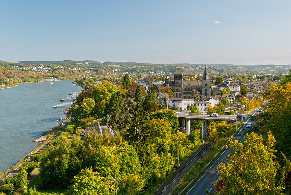 Luftbildaufnahme Stadt Remagen