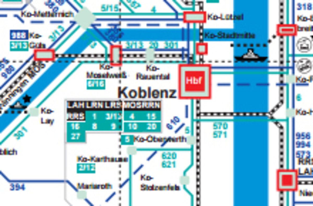 Ausschnitt VRM-Liniennetzplan