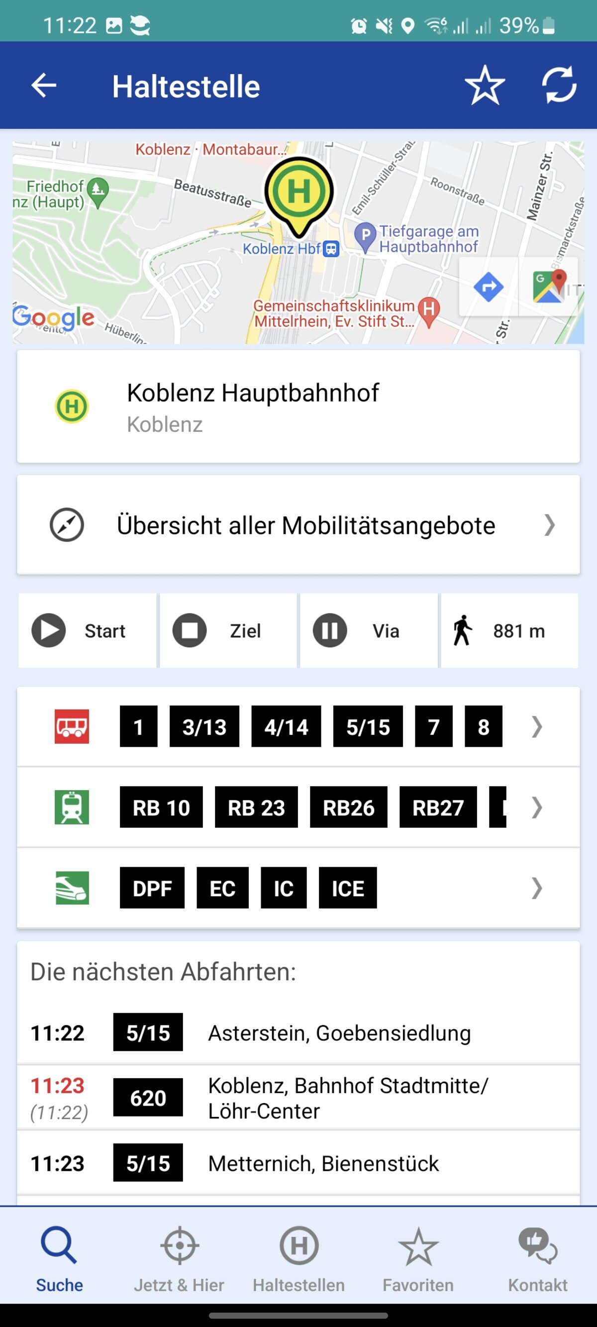 Haltestellenfahrplan