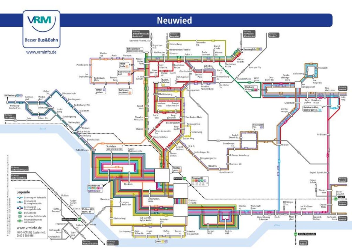 Schematischer Stadtnetzlinienplan Neuwied